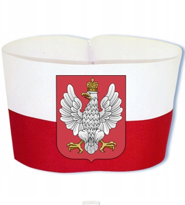 Opaska na ramię biało-czerwona model 3