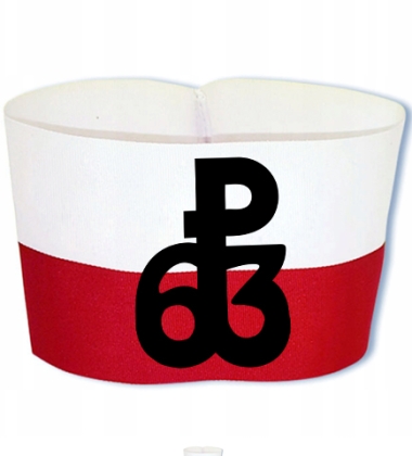 Opaska na ramię biało-czerwona model 2