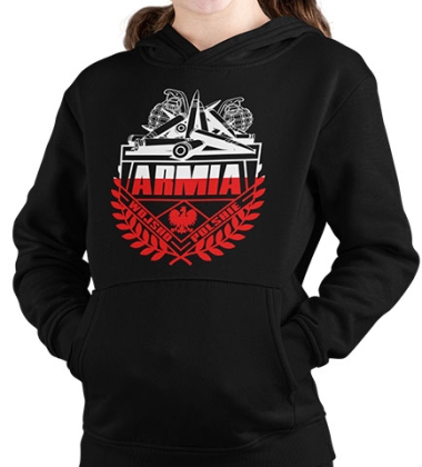 BLUZA DZIECIĘCA Z KAPTUREM- ARMIA (BIAŁO-CZERWONY)