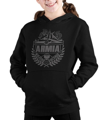 BLUZA DZIECIĘCA Z KAPTUREM- ARMIA (SZARY)