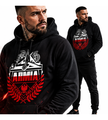 Bluza z kapturem- ARMIA (BIAŁO-CZERWONY)