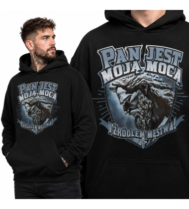 Bluza Chrześcijańska z kapturem Pan jest Mocą