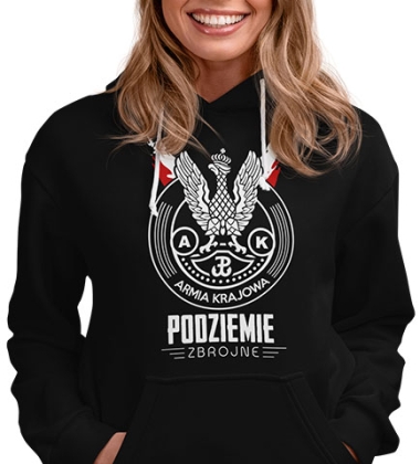 Damska bluza z kapturem AK PODZIEMIE ZBROJNE