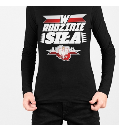 LONGSLEEVE W Rodzinie Siła 2 biały napis LONGSLEEVE W Rodzinie Siła 2 biały napis