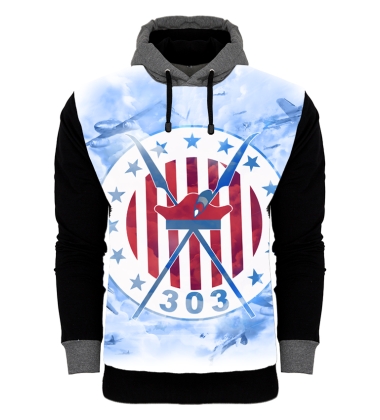 Bluza z kapturem fullprint DYWIZJON 303 ostatnia sztuka roz. XXL