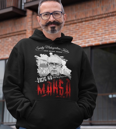 Bluza z kapturem  MAKSYMILIAN KOLBE CZARNA