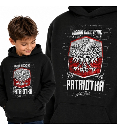 Bluza z kapturem dziecięca Patriotyczna WIERNA OJCZYŹNIE