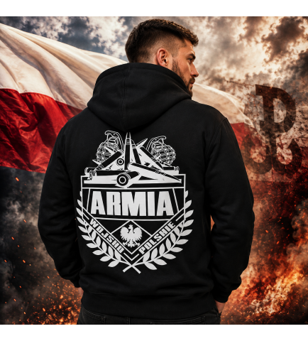 Bluza z kapturem- ARMIA (BIAŁY)
