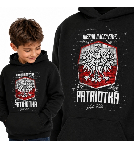 Bluza z kapturem dziecięca Patriotyczna WIERNA OJCZYŹNIE