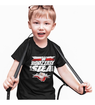 Koszulka dziecięca W Rodzinie Siła 2 biały napis Koszulka dziecięca W Rodzinie Siła 2 biały napis