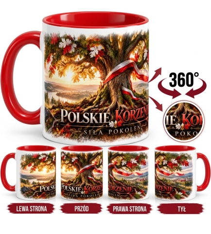 Kubek Patriotyczny Polskie Korzenie, Siła Pokoleń, czerwony