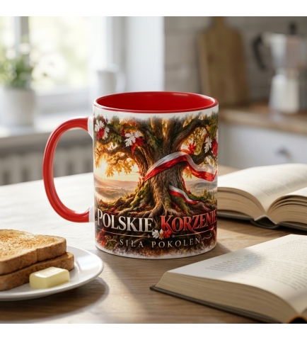 Kubek Patriotyczny Polskie Korzenie, Siła Pokoleń, czerwony