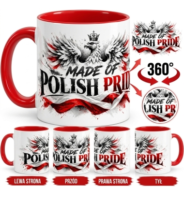 Kubek Ceramiczny Patriotyczny Polish Pride Czerwony 330 ml