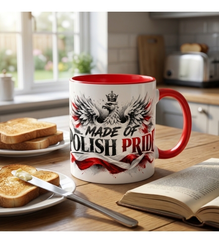 Kubek Ceramiczny Patriotyczny Polish Pride Czerwony 330 ml
