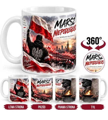 Kubek Patriotyczny Marsz Niepodległości Biały 330 ml