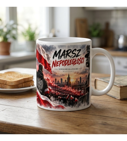 Kubek Patriotyczny Marsz Niepodległości Biały 330 ml