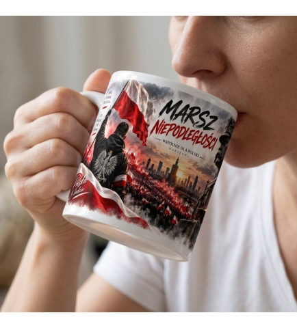Kubek Patriotyczny Marsz Niepodległości Biały 330 ml