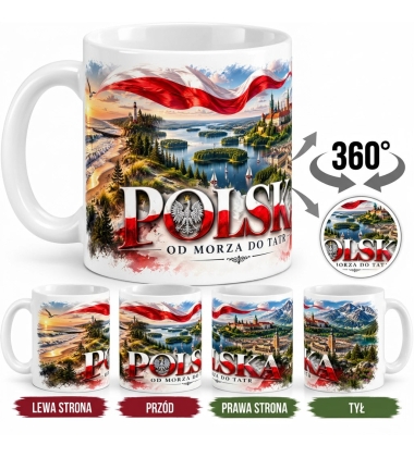 Kubek Patriotyczny Od Morza Do Tatr, Nasza Polska, Biały