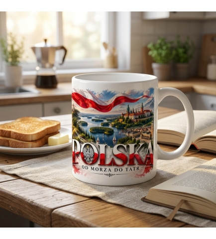 Kubek Patriotyczny Od Morza Do Tatr, Nasza Polska, Biały