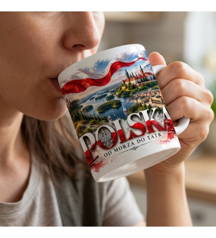 Kubek Patriotyczny Od Morza Do Tatr, Nasza Polska, Biały