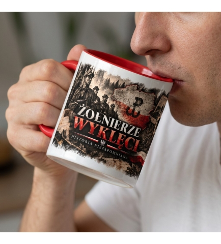 Kubek Patriotyczny Historia Niezapomniana,Wyklęci, czerwone wnętrze i ucho