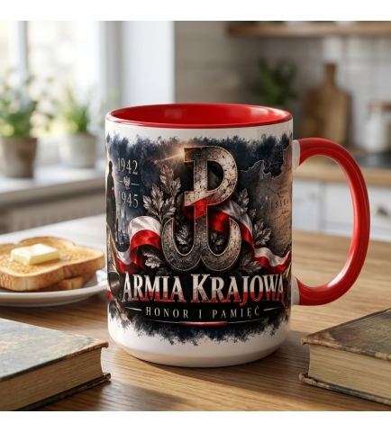 Kubek Patriotyczny Biało Czerwony Armia Krajowa Honor 330 ml