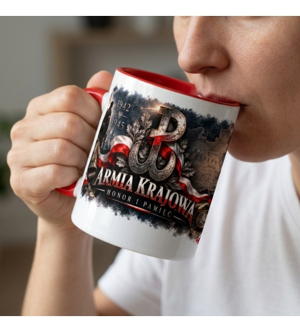 Kubek Patriotyczny Biało Czerwony Armia Krajowa Honor 330 ml