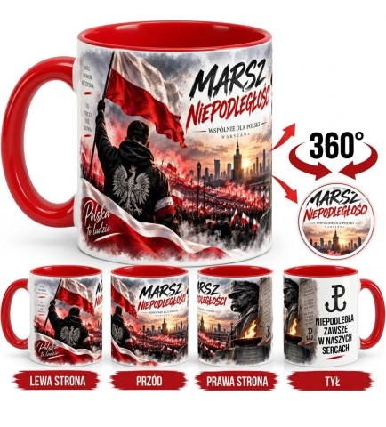 Kubek Patriotyczny Marsz Niepodległości Biało Czerwony