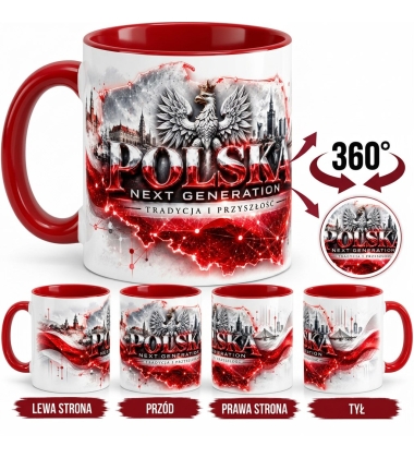 Kubek Patriotyczny Polska Next Generation, Tradycja I Przyszłość, czerwony