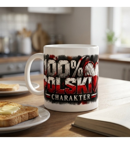 Kubek Patriotyczny 100% Polski charakter biały 330 ml