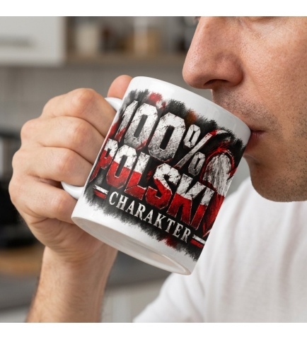 Kubek Patriotyczny 100% Polski charakter biały 330 ml