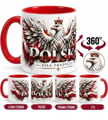 Kubek Patriotyczny Polska Siła I Tradycja, czerwony