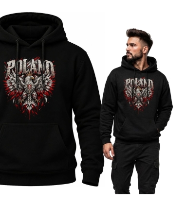 Bluza z kapturem męska patriotyczna Poland Orzeł czarna