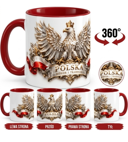 Kubek Patriotyczny Polska Honor I Tradycja, czerwony