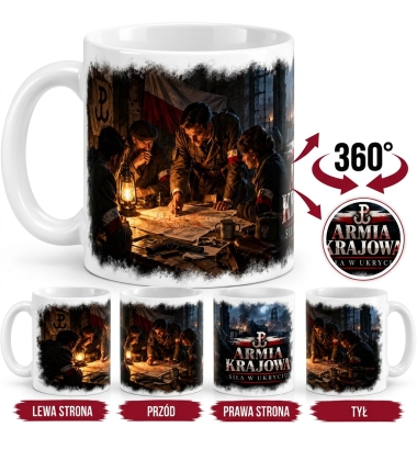Kubek ceramiczny Patriotyczny AK siła w ukryciu 330 ml