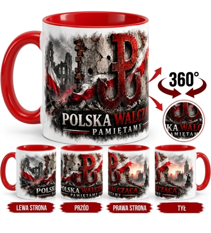 Kubek Patriotyczny Polska Walcząca Pamiętamy Czerwony
