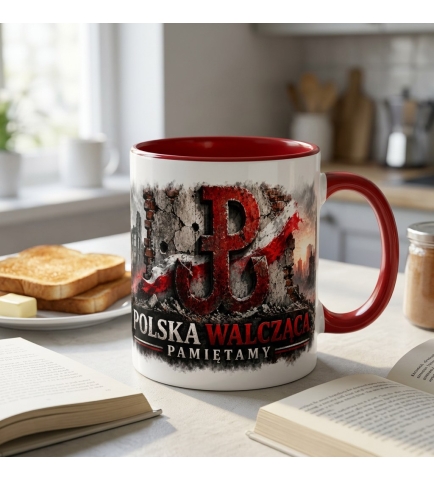 Kubek Patriotyczny Polska Walcząca Pamiętamy Czerwony