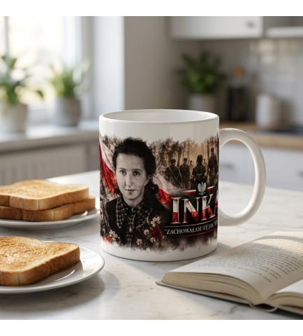 Kubek Patriotyczny Inka Zachowałam Się Jak Trzeba, biały 330 ml