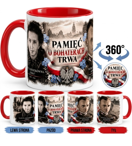 Kubek Patriotyczny Pamięć o Bohaterach czerwony 330 ml