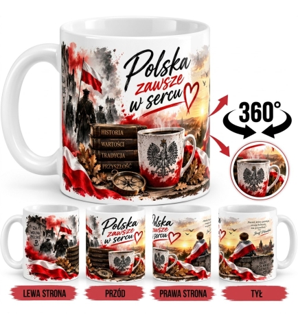 Kubek Patriotyczny Polska Zawsze w Sercu 330 ml