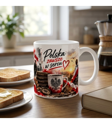 Kubek Patriotyczny Polska Zawsze w Sercu 330 ml