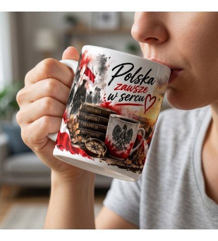Kubek Patriotyczny Polska Zawsze w Sercu 330 ml