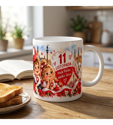 Kubek Ceramiczny Patriotyczny Mała Polska Wielkie Serce 11 Listopada 330 ml