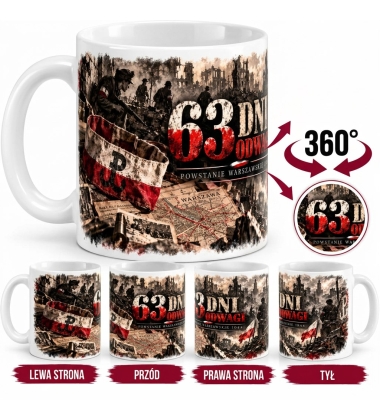 Kubek Patriotyczny 63 Dni Odwagi Powstanie Warszawskie 330 ml