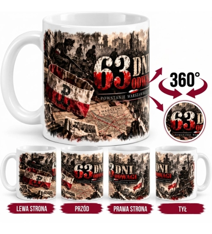 Kubek Patriotyczny 63 Dni Odwagi Powstanie Warszawskie 330 ml