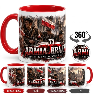 Kubek Patriotyczny biało-czerwony Armia Krajowa Wierni Ojczyźnie