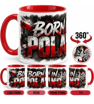 Kubek Patriotyczny Born in Poland, Czerwone wnętrze i ucho