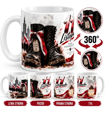 Kubek Patriotyczny 11 Listopada Za Wolną Polskę Prezent 330 ml