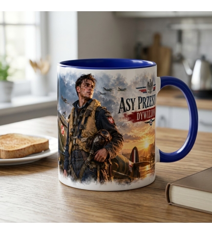 Kubek Patriotyczny Dywizjon 303 Asy Przestworzy Biało Niebieski 330 ml