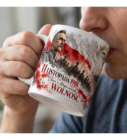 Kubek Patriotyczny 11 Listopada Wolność Prezent 330 ml Biały